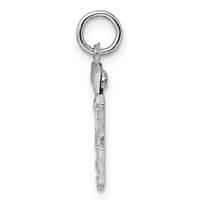 Sterling Silver Rhodium-plated Diamond-cut #23 Charm view 2