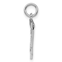 Sterling Silver Rhodium-plated Diamond-cut #24 Charm view 2