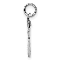 Sterling Silver Rhodium-plated Diamond-cut #26 Charm view 2