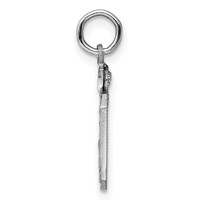 Sterling Silver Rhodium-plated Diamond-cut #30 Charm view 2