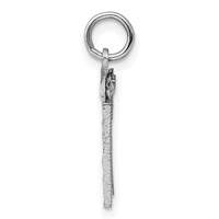 Sterling Silver Rhodium-plated Diamond-cut #31 Charm view 2