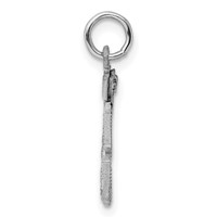 Sterling Silver Rhodium-plated Diamond-cut #33 Charm view 2