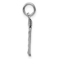 Sterling Silver Rhodium-plated Diamond-cut #39 Charm view 2