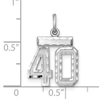 Sterling Silver Rhodium-plated Diamond-cut #40 Charm view 2