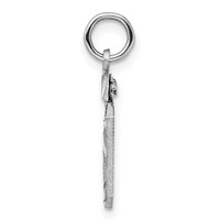 Sterling Silver Rhodium-plated Diamond-cut #50 Charm view 2