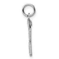 Sterling Silver Rhodium-plated Diamond-cut #53 Charm view 2