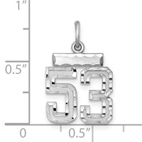 Sterling Silver Rhodium-plated Diamond-cut #53 Charm view 3