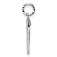Sterling Silver Rhodium-plated Diamond-cut #60 Charm view 2