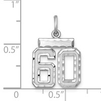 Sterling Silver Rhodium-plated Diamond-cut #60 Charm view 3