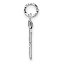 Sterling Silver Rhodium-plated Diamond-cut #68 Charm view 2