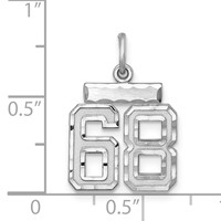Sterling Silver Rhodium-plated Diamond-cut #68 Charm view 3