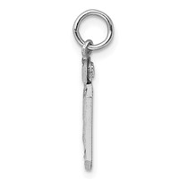 Sterling Silver Rhodium-plated Diamond-cut #70 Charm view 2