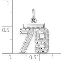 Sterling Silver Rhodium-plated Diamond-cut #79 Charm view 2