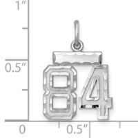 Sterling Silver Rhodium-plated Diamond-cut #84 Charm view 2