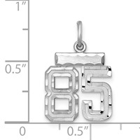 Sterling Silver Rhodium-plated Diamond-cut #85 Charm view 2