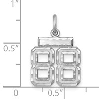 Sterling Silver Rhodium-plated Diamond-cut #88 Charm view 3