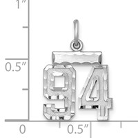Sterling Silver Rhodium-plated Diamond-cut #94 Charm view 2