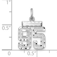 Sterling Silver Rhodium-plated Diamond-cut #95 Charm view 2