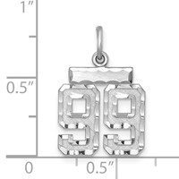 Sterling Silver Rhodium-plated Diamond-cut #99 Charm view 3