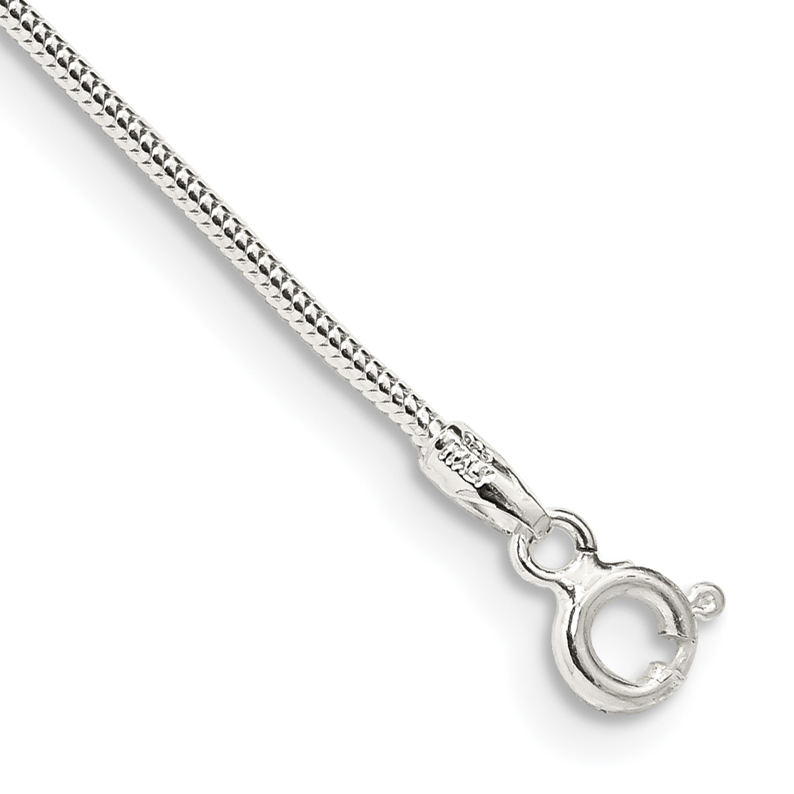 Sterling Silver 1.2mm Round Snake Chain Anklet (QSNL035-9)