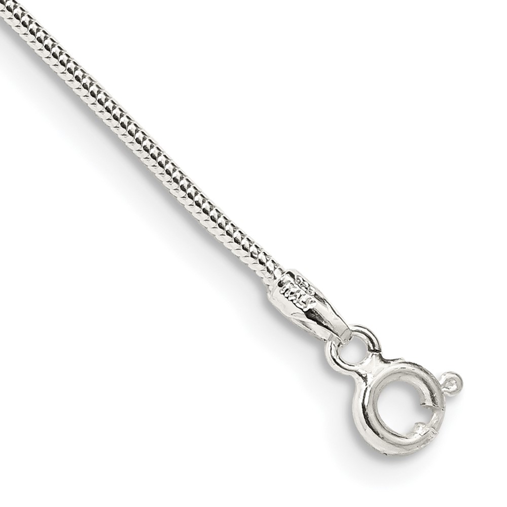 Sterling Silver 1.2mm Round Snake Chain Anklet (QSNL035-9)
