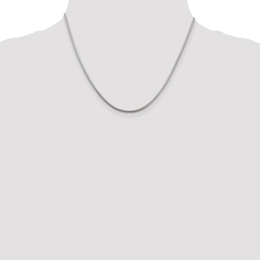 Sterling Silver 2mm Round Snake Chain (QSNL060-18)