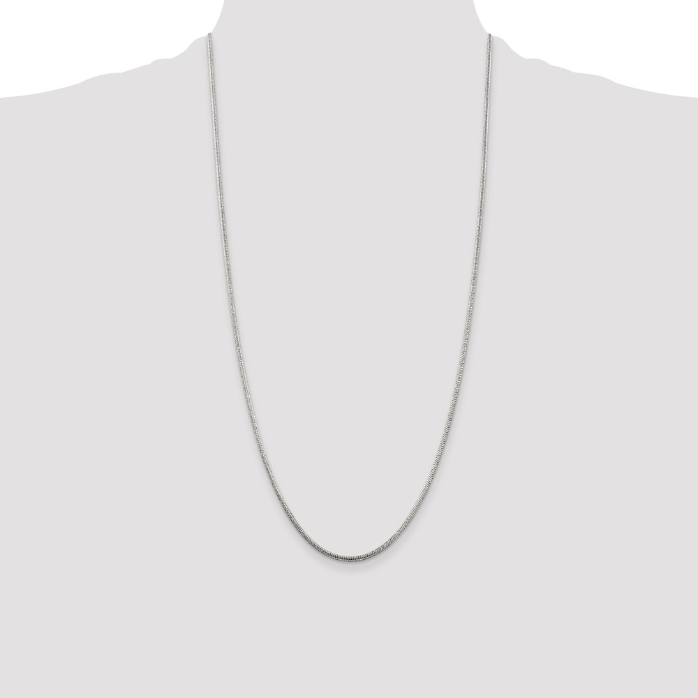 Sterling Silver 2mm Round Snake Chain (QSNL060-28)