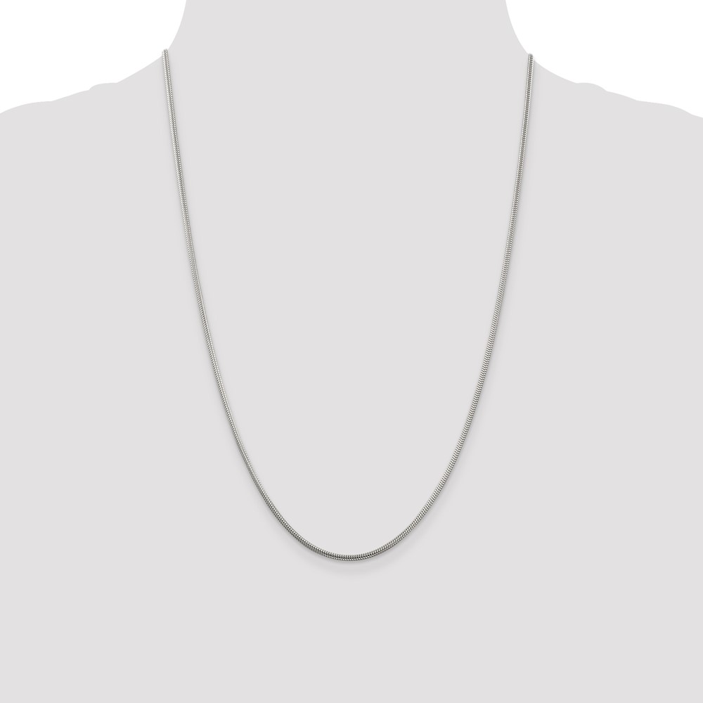 Sterling Silver 2mm Round Snake Chain (QSNL060-30)