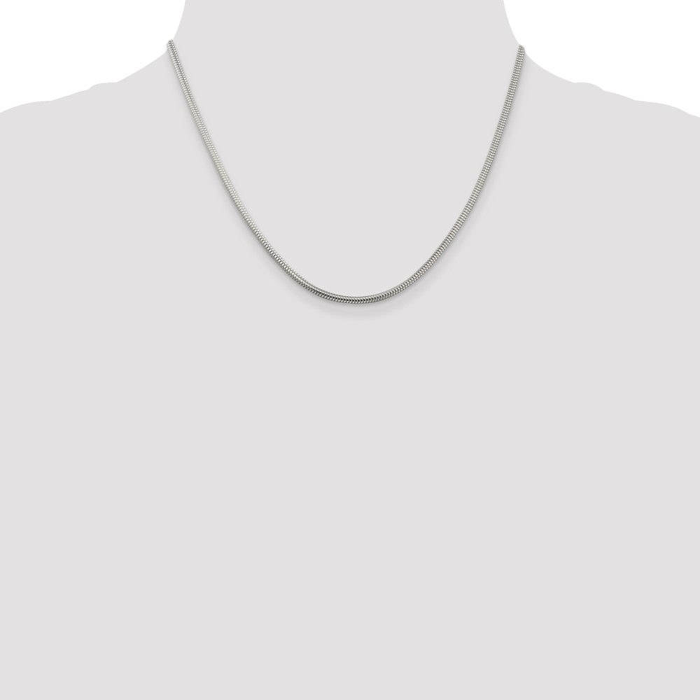 Sterling Silver 2.5mm Round Snake Chain (QSNL065-18)