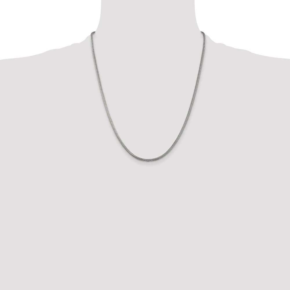 Sterling Silver 2.5mm Round Snake Chain (QSNL065-22)