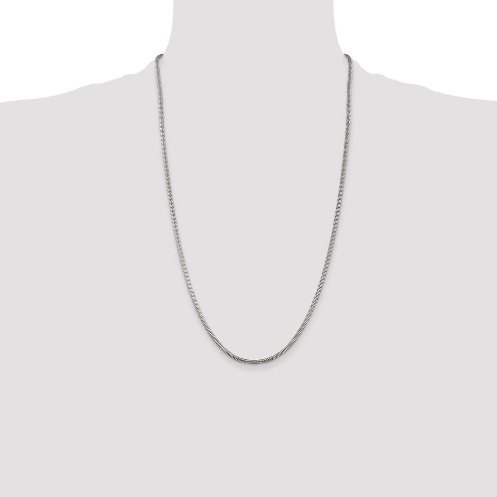 Sterling Silver 2.5mm Round Snake Chain (QSNL065-26)