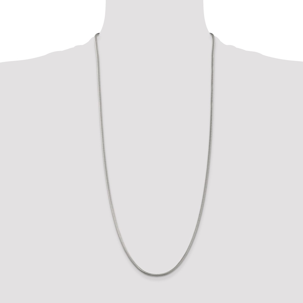 Sterling Silver 2.5mm Round Snake Chain (QSNL065-30)