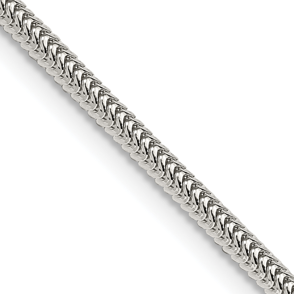 Sterling Silver 2.5mm Round Snake Chain (QSNL065-28)