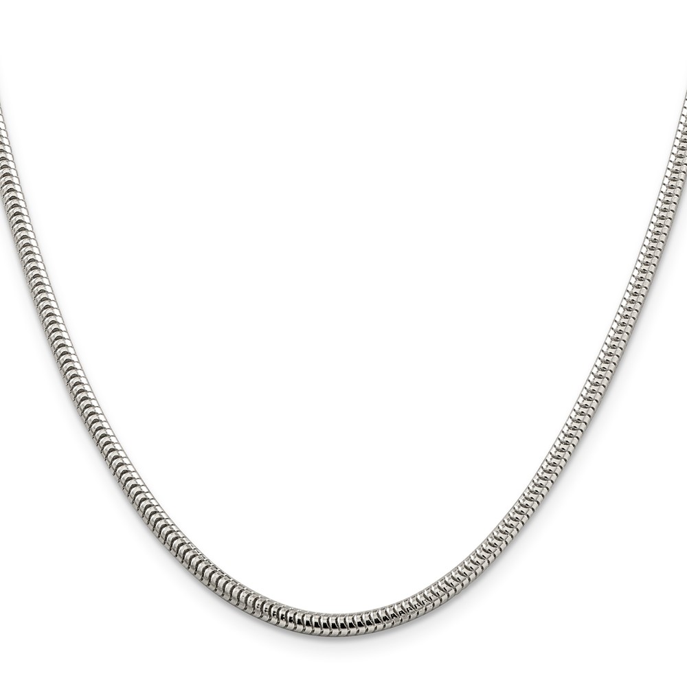 Sterling Silver 3mm Round Snake Chain (QSNL080-20)