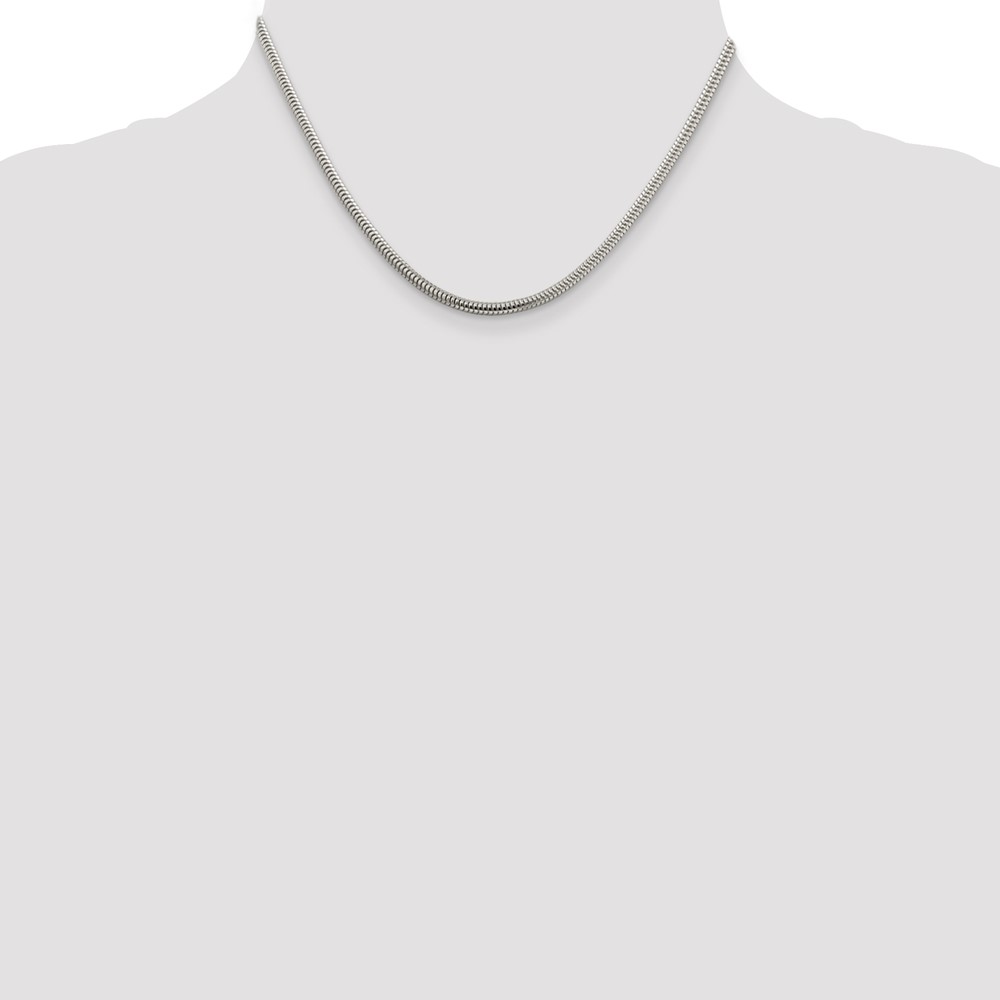 Sterling Silver 3mm Round Snake Chain (QSNL080-16)