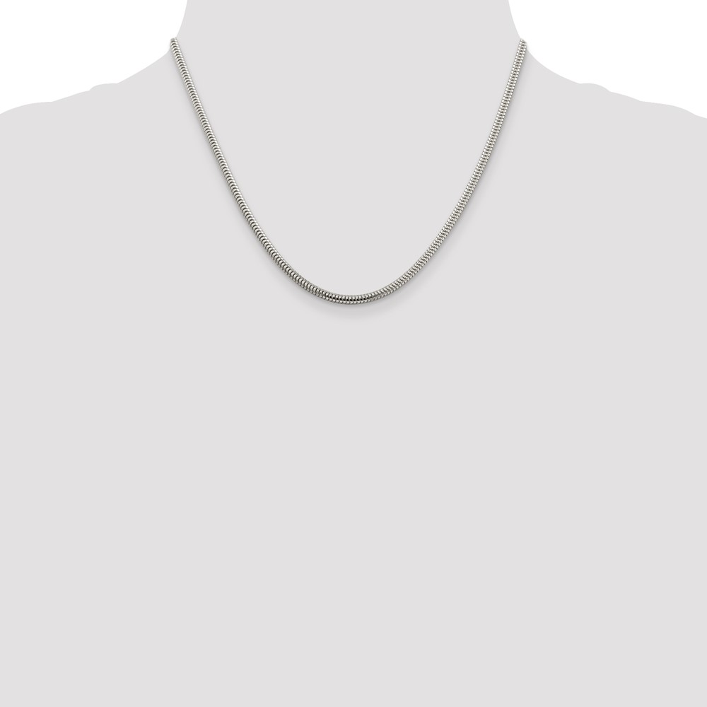 Sterling Silver 3mm Round Snake Chain (QSNL080-18)