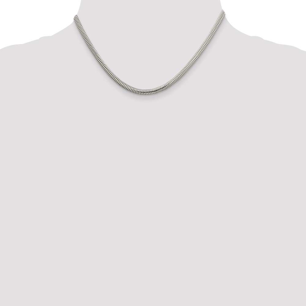 Sterling Silver 4mm Round Snake Chain (QSNL100-16)