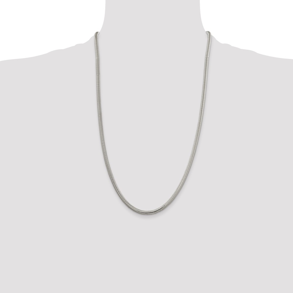 Sterling Silver 4mm Round Snake Chain (QSNL100-26)