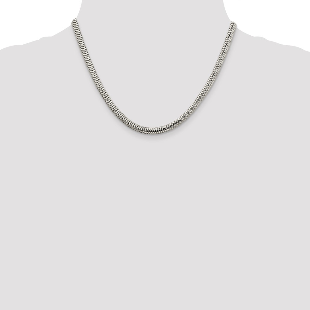 Sterling Silver 5mm Round Snake Chain (QSNL120-18)