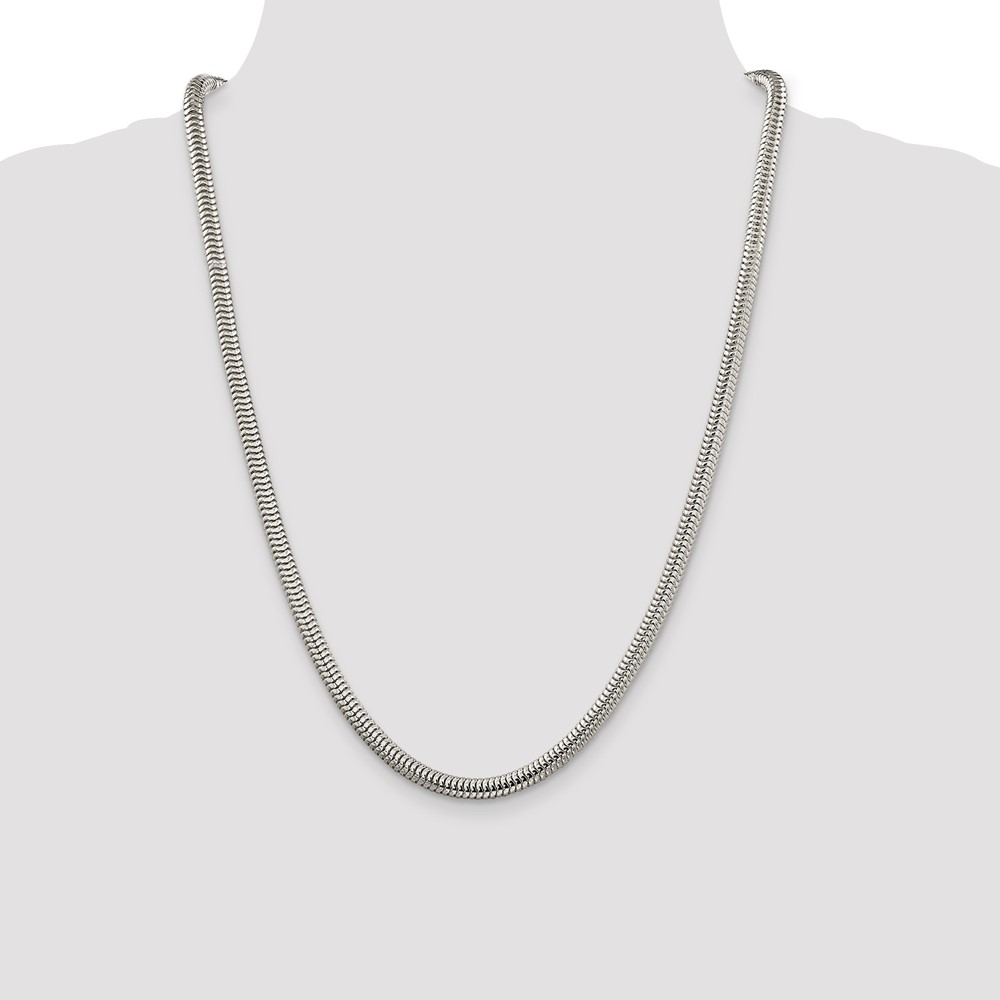 Sterling Silver 5mm Round Snake Chain (QSNL120-24)