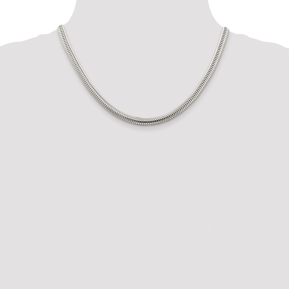 Sterling Silver 6mm Round Snake Chain (QSNL150-18)