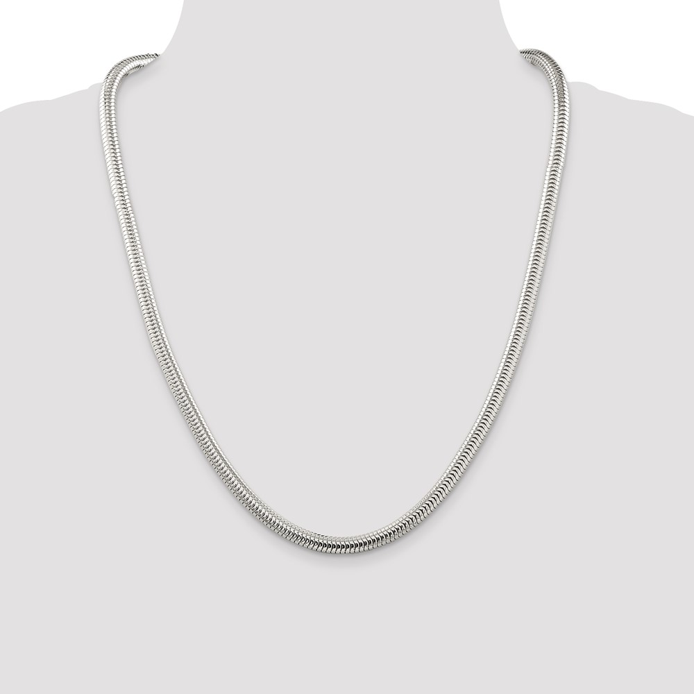 Sterling Silver 6mm Round Snake Chain (QSNL150-24)