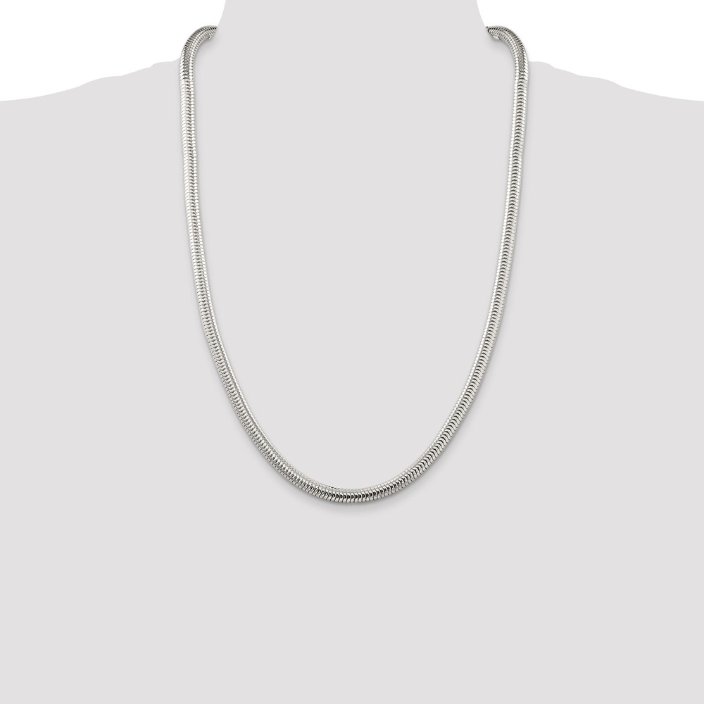 Sterling Silver 6mm Round Snake Chain (QSNL150-26)