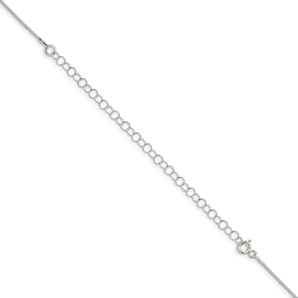 Sterling Silver 1mm Round Spiga Chain w/4in ext. (QSP025E-22)