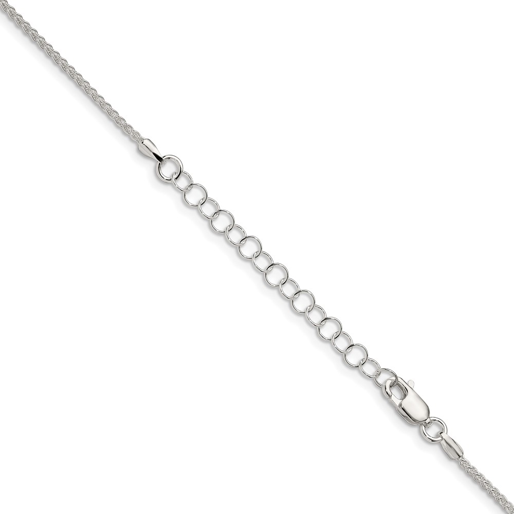 Sterling Silver 1.5mm wtih 2 inch ext. Round Spiga Chain (QSP035E-18)