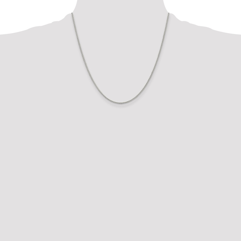 Sterling Silver Rhodium-plated 1.5mm Round Spiga Chain (QSP035R-20)