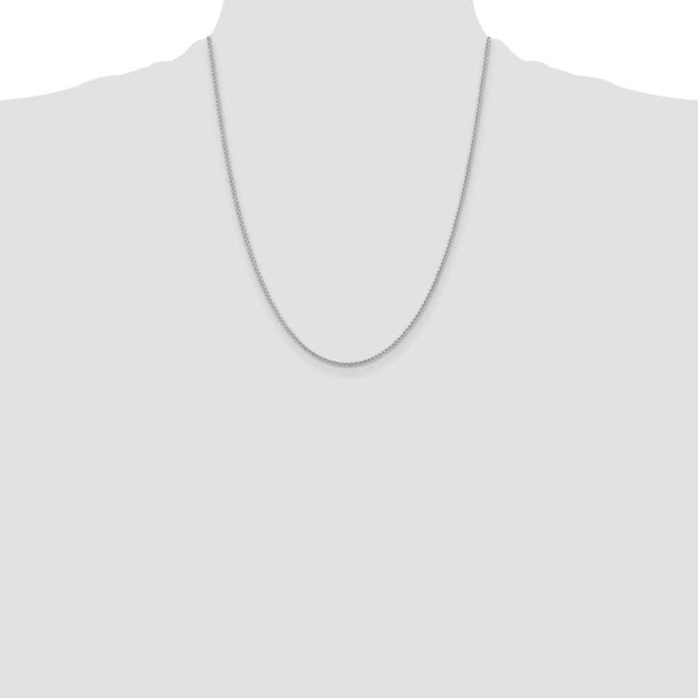 Sterling Silver Rhodium-plated 1.5mm Round Spiga Chain (QSP035R-22)
