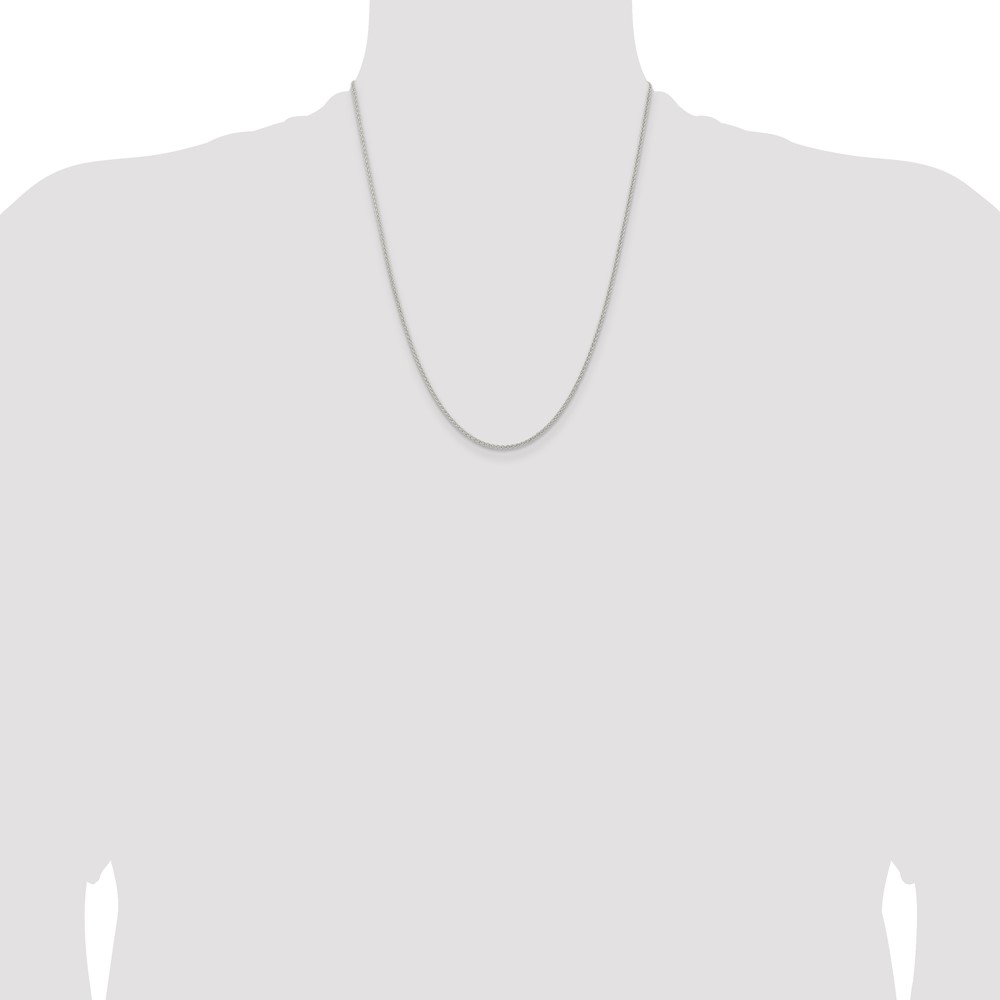 Sterling Silver 1.6mm Round Spiga Chain w/4in ext. (QSP040E-22)