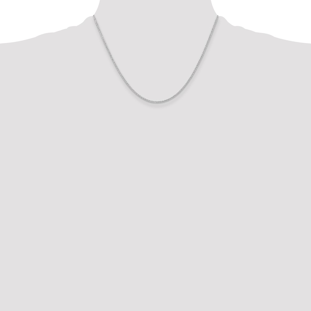 Sterling Silver Rhodium-plated 1.6mm Round Spiga Chain (QSP040R-18)