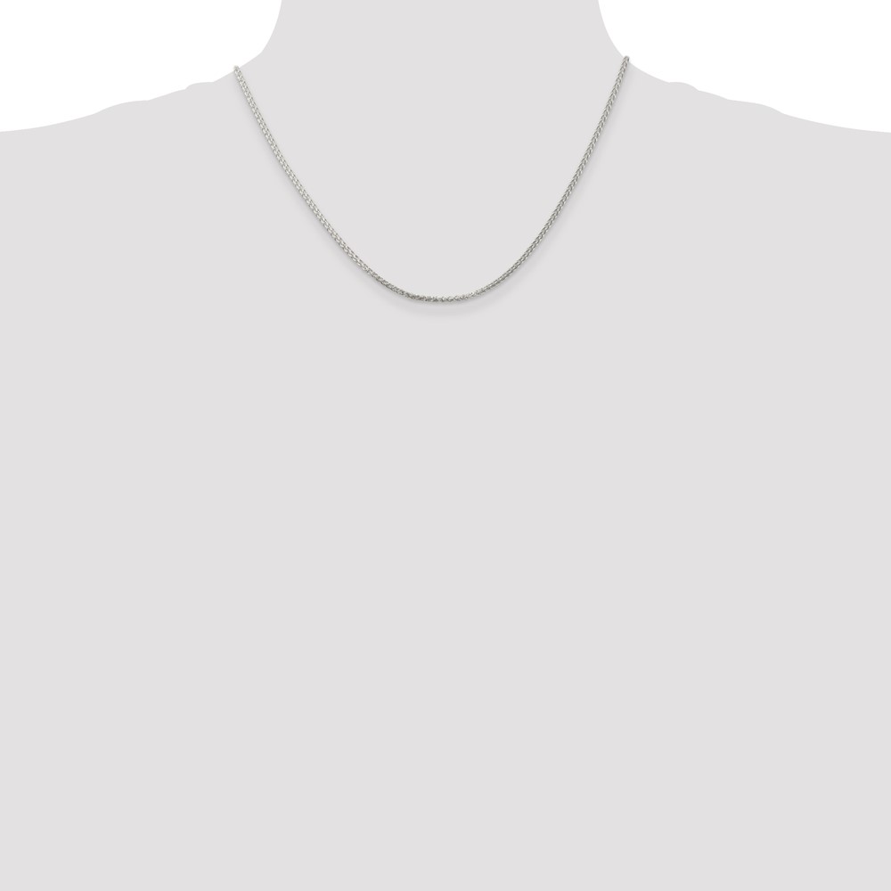 Sterling Silver 1.75mm Round Spiga Chain w/2in ext. (QSP050E-18)